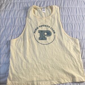 Pink Yellow Tank Top with Graphic Print